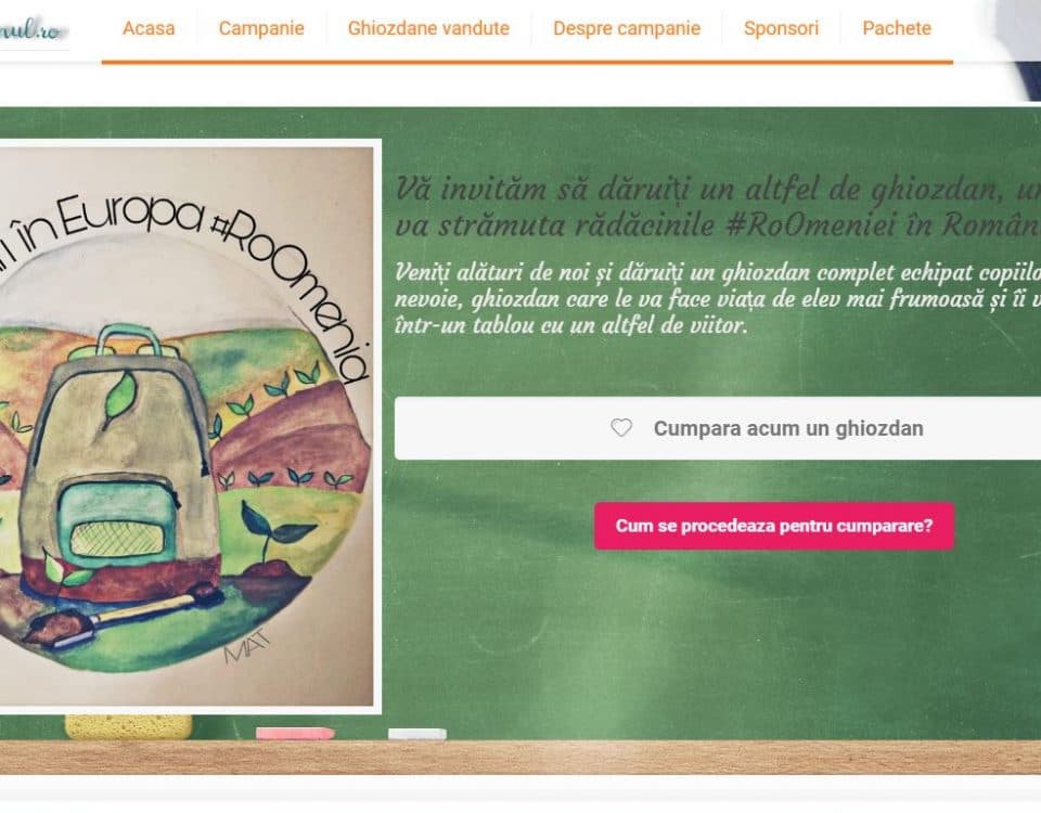 Creare site web pentru campania „Copacul din Ghiozdan” 2