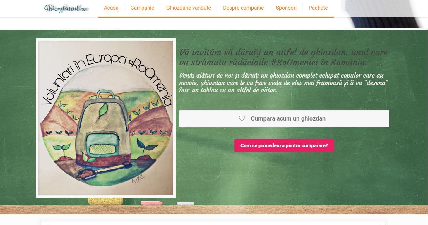 Creare site web pentru campania „Copacul din Ghiozdan” 2