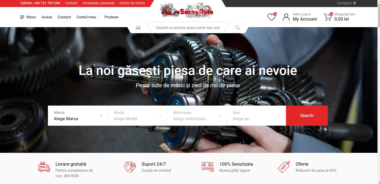 Creare site web pentru magazin piese auto 2