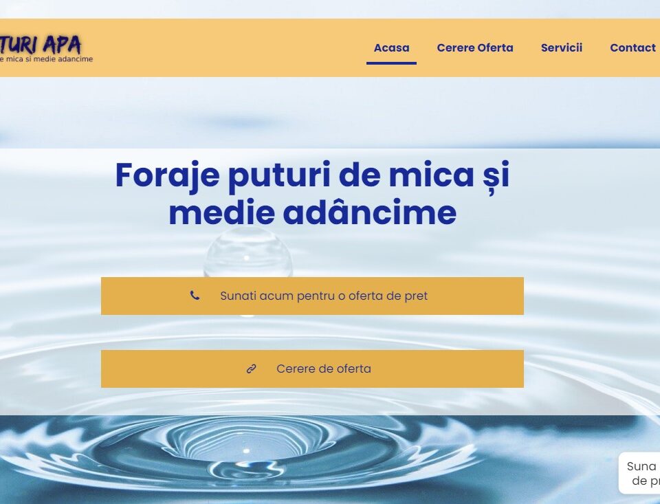 Creare website pentru Foraje puturi de mica și medie adâncime 3