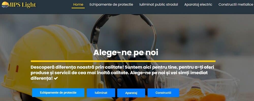 Creare website pentru echipamente de protectie 1