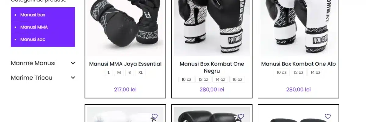 KombatShop, Creare magazin online pentru echipament de box 1 KombatShop, Creare magazin online pentru echipament de box