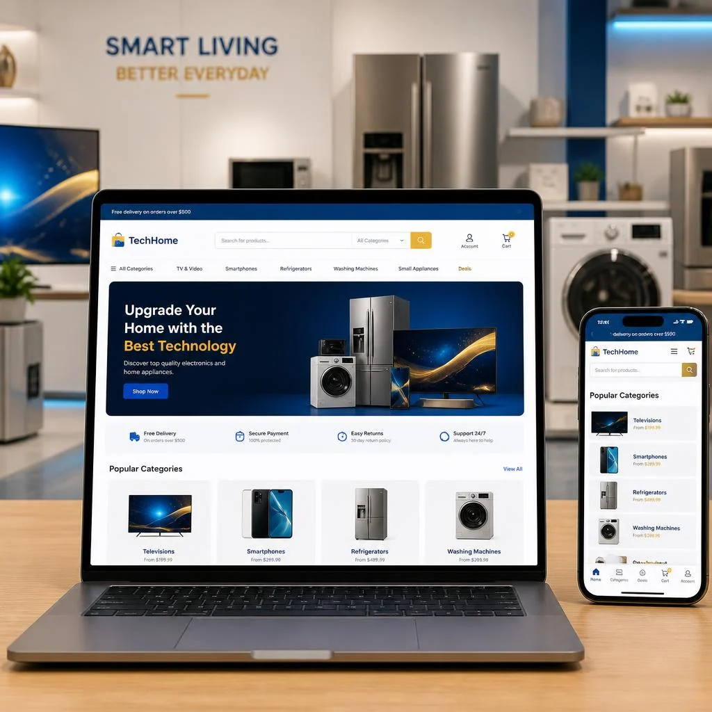 Creare magazin online electronice si electrocasnice pe WordPress WooCommerce